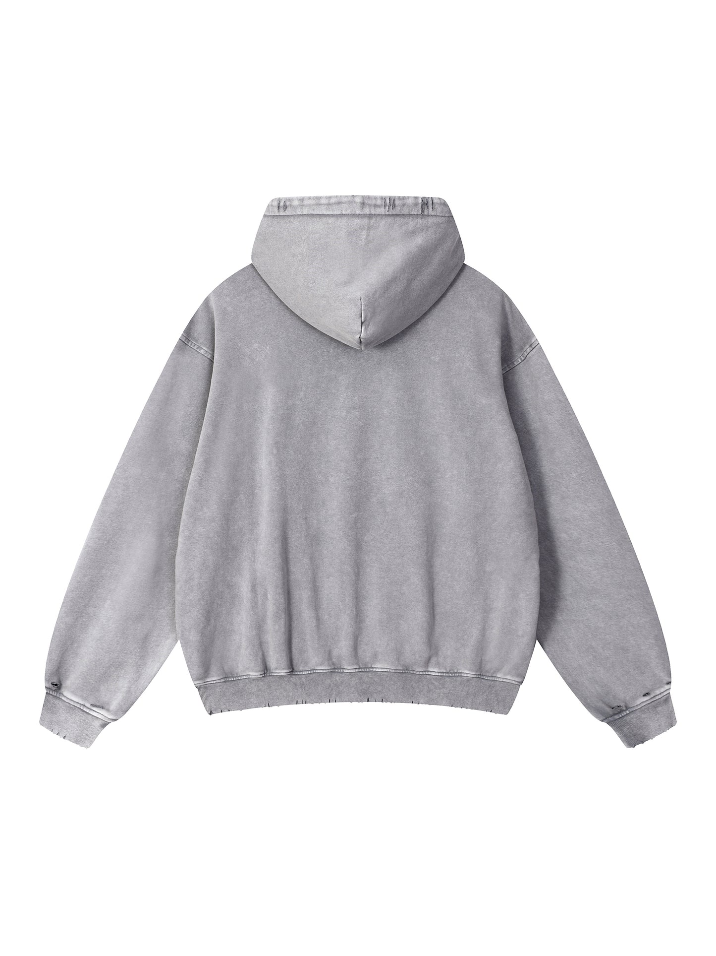 Snow Wash Hand-Frayed Heavyweight Hoodie