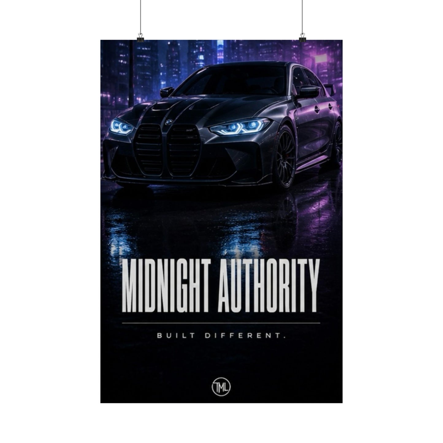 Midnight Authority Neon Poster