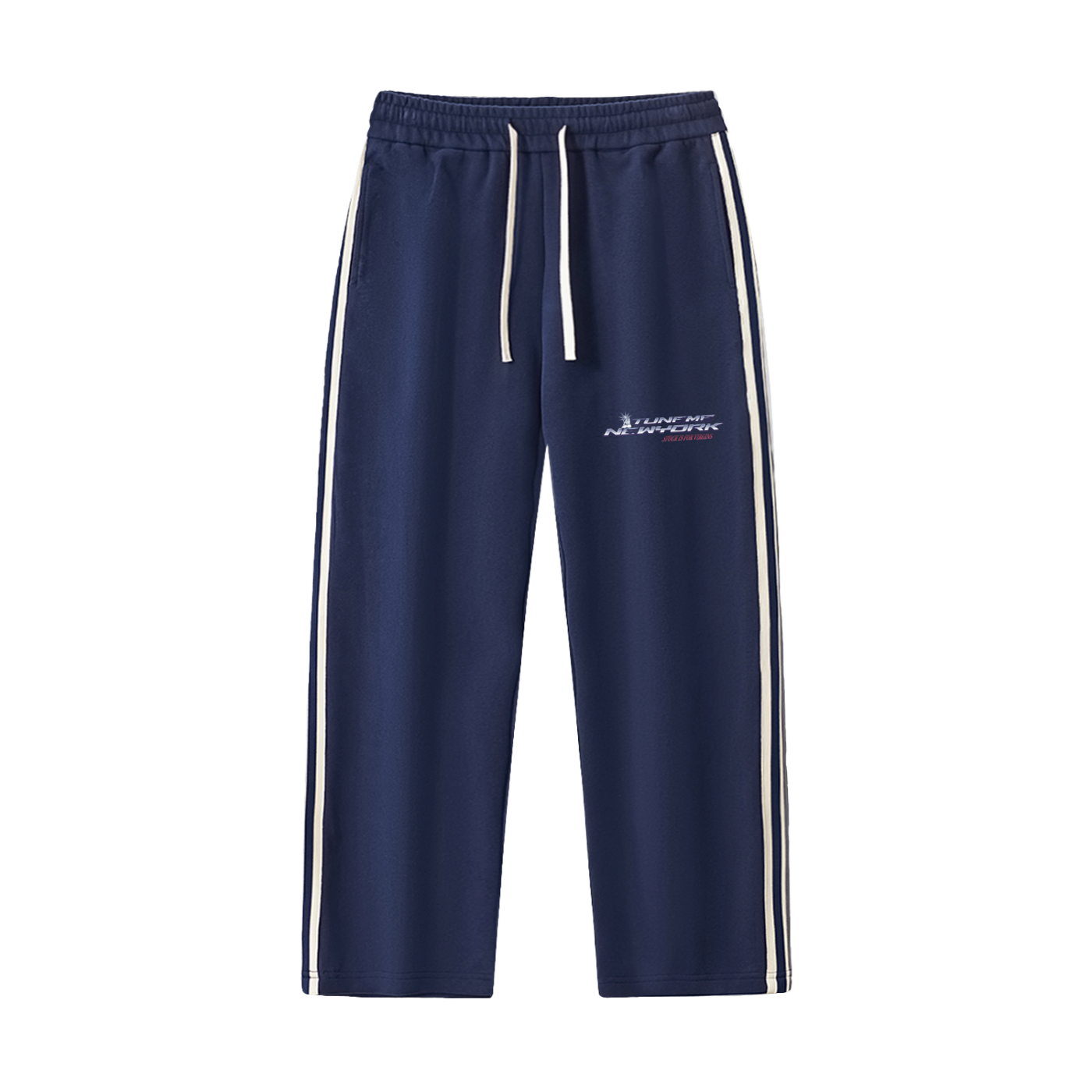 Contrast Side-Stripe Straight-Leg  Pants