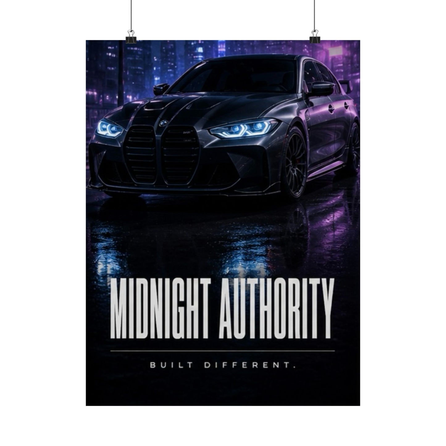 Midnight Authority Neon Poster