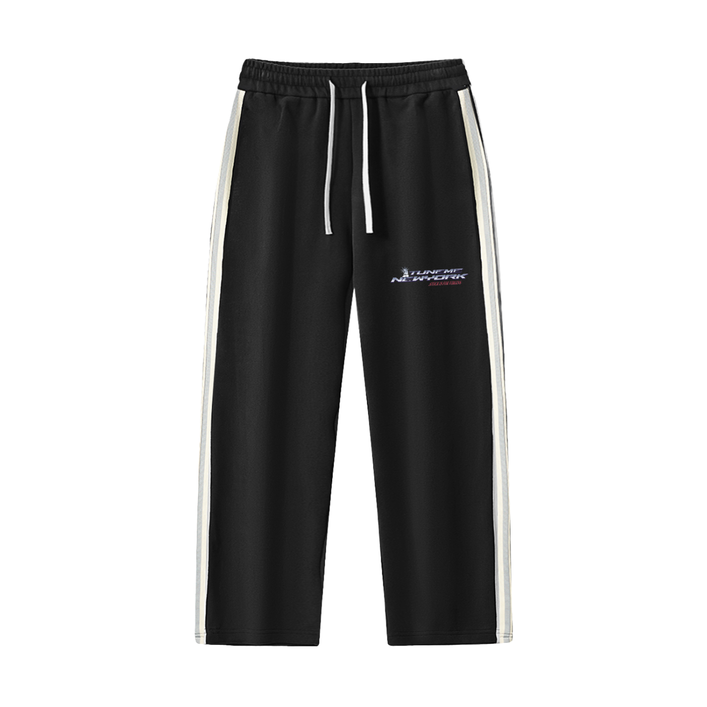 Contrast Side-Stripe Straight-Leg  Pants