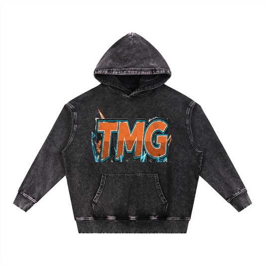 Snow Wash Hand-Frayed Heavyweight  Hoodie