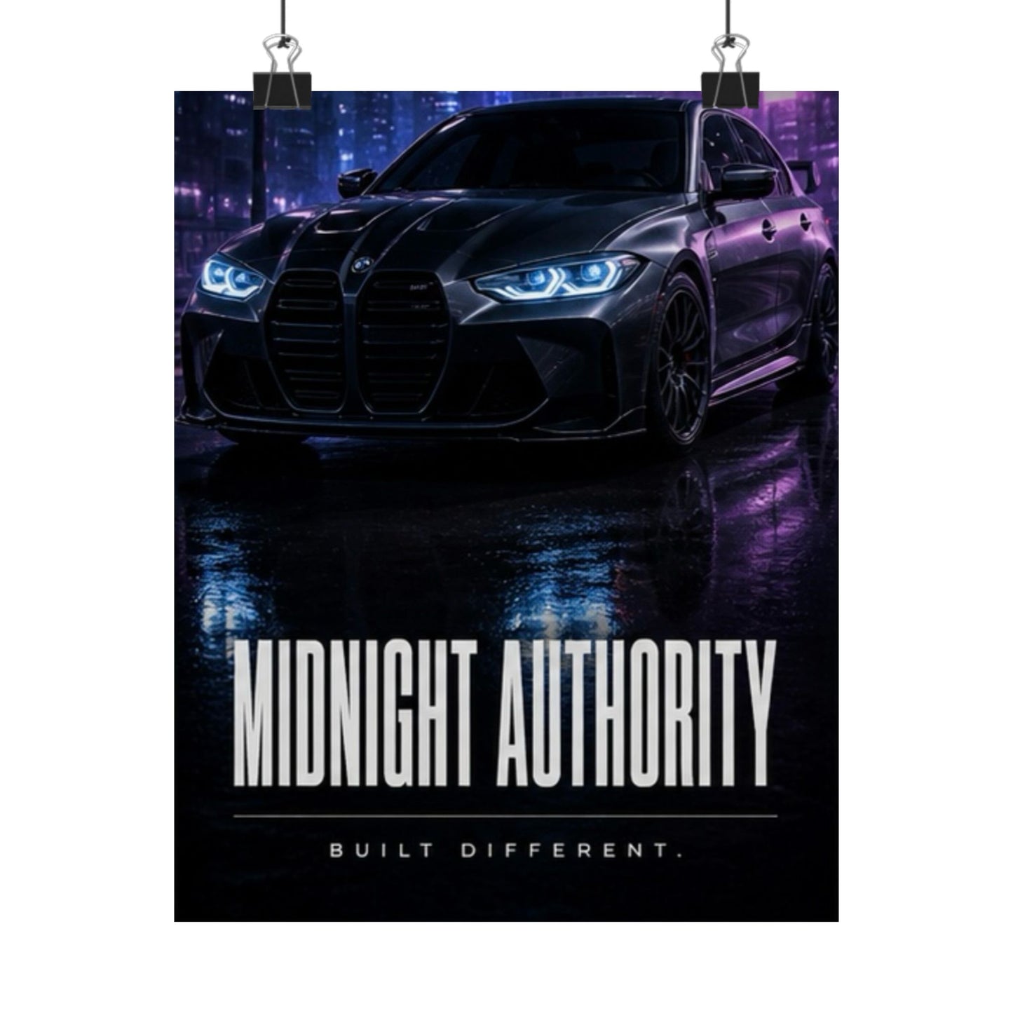 Midnight Authority Neon Poster