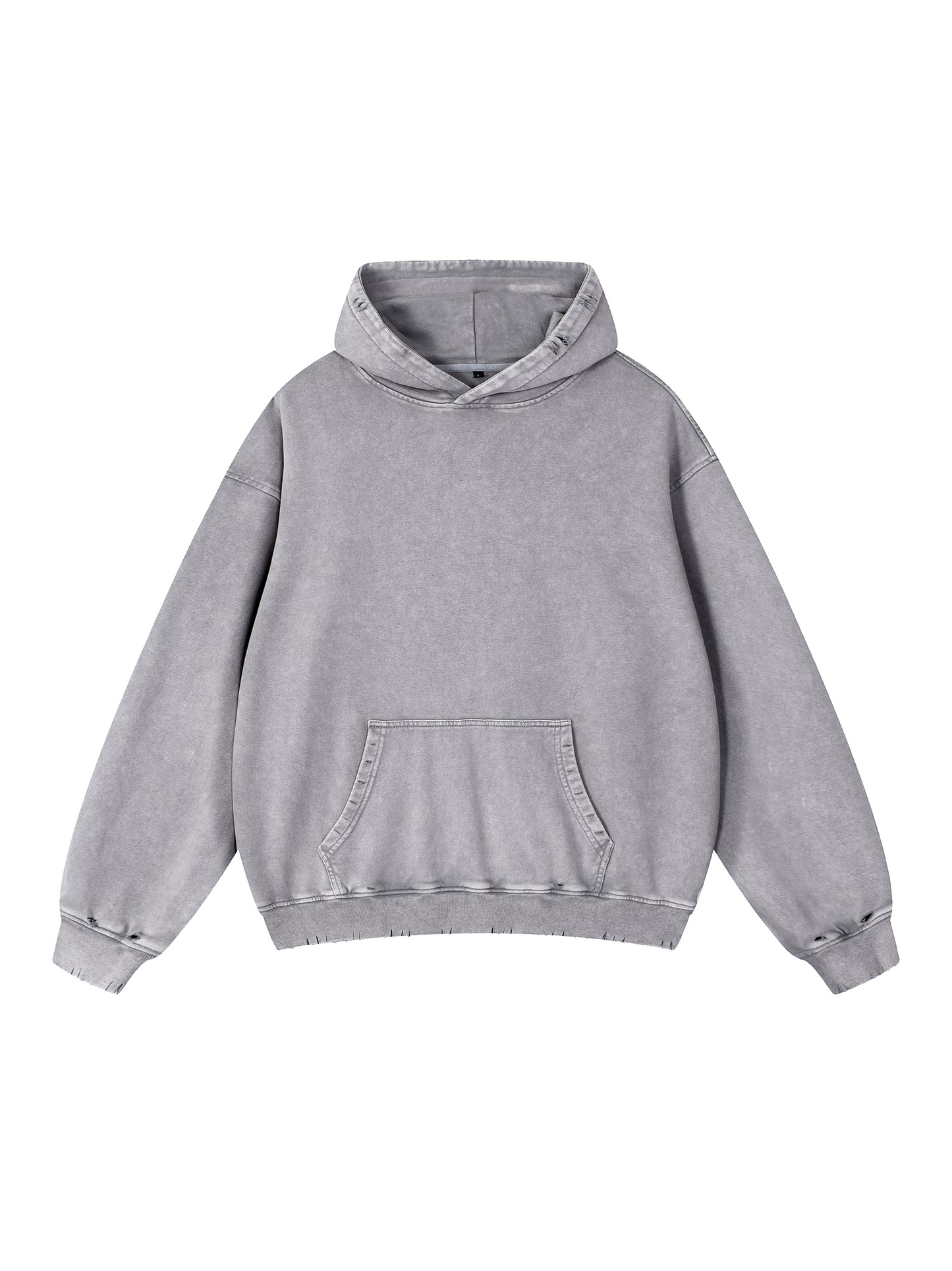 Snow Wash Hand-Frayed Heavyweight  Hoodie